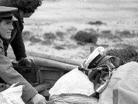Order of Malta at work, 1968. - Lyons00-20975.jpg  Lighthouse keeper William Jeffers being brought back to his house on Inish Gort after he became ill in hospital. : 19680323 Order of Malta at work 6.tif, Lyons collection, Order of Malta