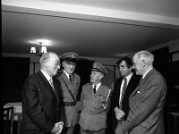 Order of Malta, 1983. - Lyons00-21049.jpg  Founder members of the Order of Malta in 1943. L-R : Pake Mc Evilly, Captain William Lyons, Captain Bill Keely, Tuam and Dr Bert Farrel who came to Westport at a later date and became the Medical Officer for the unit and Jeff O' Malley, Westport business man. : 19830521 Presentations in the Central Hotel 1.tif, Lyons collection, Order of Malta