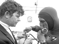 Irish Press Photo 1972 - Lyons00-21460.jpg  Terry O' Sullivan Page. Checking the equipment before a dive. : 19720527 Terry O' Sullivan Page 9.tif, Irish Press, Lyons collection