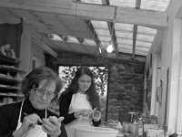Irish Press Photo 1980 - Lyons00-21509.jpg  Joe Colohan's pottery shop in Keel, Achill. Joe's family lending a hand. : 19800930 St Lucy Sisters in Newport 2.tif, Irish Press, Lyons collection