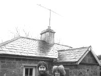 Irish Press Photo, 1982. - Lyons00-21529.jpg  Michael and Jeanette Bloor, Ballycroy. In 1982 they had advanced computer knowledge and equipment. Michael and Jeanette outside their cottge in Ballycroy. : 198201 Michael & Jeanette Bloor 1.tif, Irish Press, Lyons collection