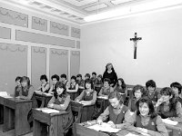 Irish Times photo, 1984 - Lyons00-21588.jpg  Convent of Mercy Castlebar. One of the senior classes. Article for Christina Murphy journalist Irish Times. : 19840406 Convent of Mercy Castlebar 7.tif, Irish Times, Lyons collection