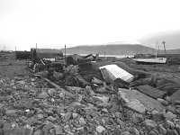 Irish Times photo, 1991. - Lyons00-21628.jpg  Another view of the storm damage at Purteen harbour, Achill. : 19910108 Parteen pier 4.tif, Irish Times, Lyons collection