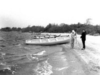 Irish Times photo, 1991. - Lyons00-21634.jpg  Setting up on the shores of Lough Conn. Feature in the Irish Times by journalist Victoria White on the painting school in Pontoon Bridge Hotel, County Mayo. : 19910502 Painting School 4.tif, Irish Times, Lyons collection