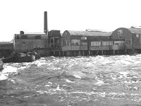 Irish Times photo, 1995. - Lyons00-21653.jpg  Foxford Woollen Mills on the shores of the river Moy. The mill was originally powered by a water mill in the factory using the fast flowing river. : 199501 Foxford Woolen Mills 1.tif, Irish Times, Lyons collection